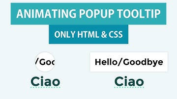 Animating Popup Tooltip Only HTML CSS