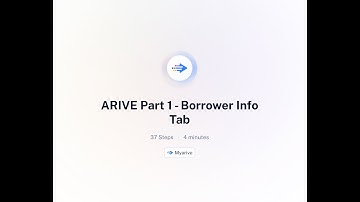 ARIVE Part 1 - Borrower Info Tab