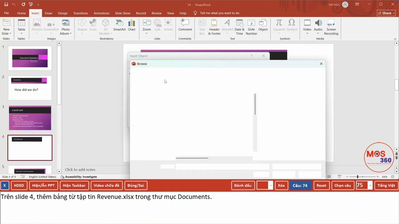 MOS PPT 2019_Giải đề Câu 74