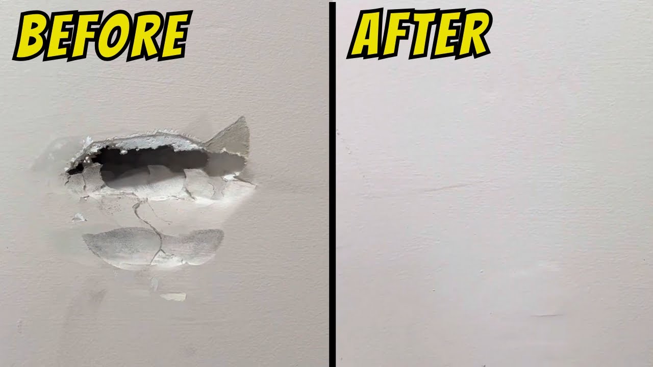 How to Fix a Hole in the Wall or Ceiling - DIY Drywall Plasterboard ...