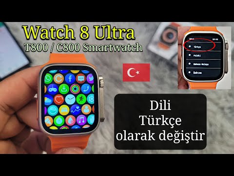 Smart Watch 8 Ultra dili Türkçe olarak değiştir 🇹🇷 | C800 T800 Akıllı Saat