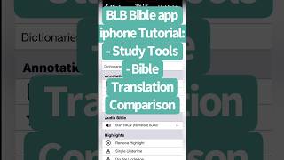 Blue Letter Bible app. iphone: Study Tools, Bible Translation Comparison, How to use, BLB Tutorial