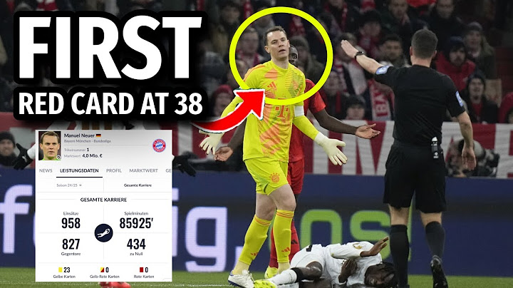 Manuel Neuer Gets First Red Card After 958 Matches Played