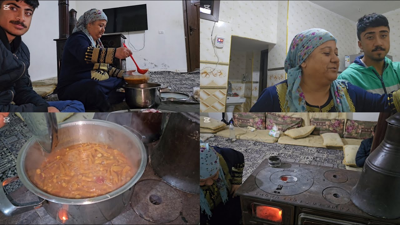 أكلة اليوم باميه ورز مع أجواء الشتاء تبعونا لاخير