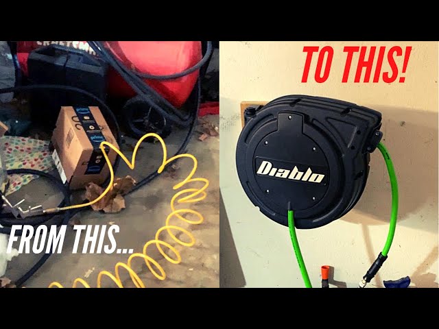 Time to Clean up your Shop! Harbor Freight Compressor Hose Reel Install! 