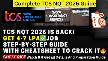 🔥 Complete TCS NQT 2026 Guide | Exam Pattern, Syllabus, Preparation Tips, Cut Off & Job Roles 🚀