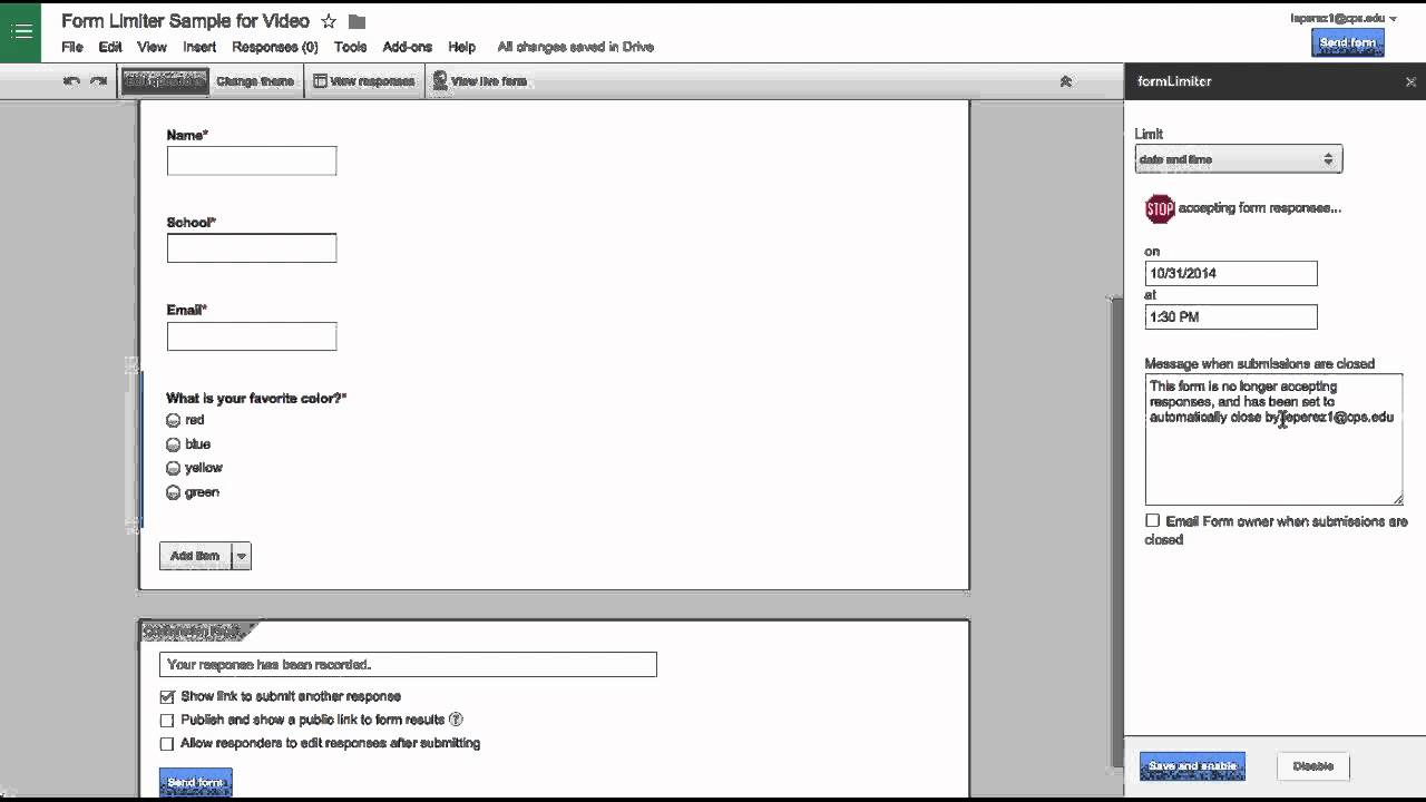 tech shorts google form limiter add on youtube form limiter
