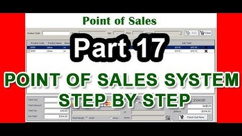Point of sales step by step using VB.net part 17