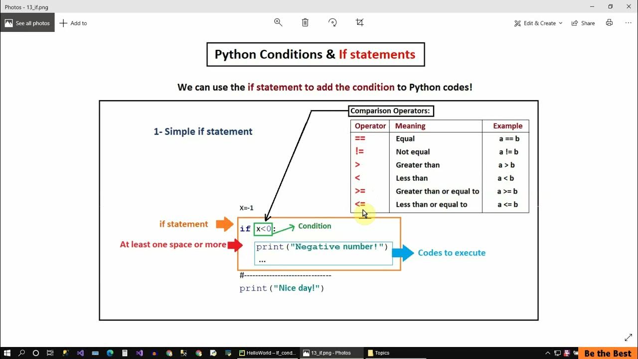 Simple if statement : simple condition in python - YouTube