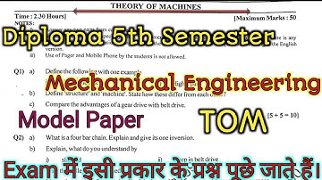 Theory of Machine Model Paper/ TOM most important questions. @AKCTECHNICALCLASSES