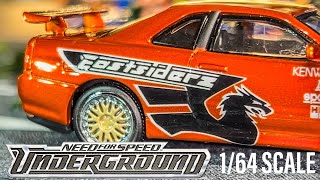 Eddie’s SKYLINE R34 in 1/64 Scale- NEED FOR SPEED UNDERGROUND Diecast Model (90’s Memories as a kid)