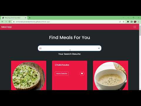 Meal App project  || coding ninjas || skill test 2 ||   #codingninja #frontend