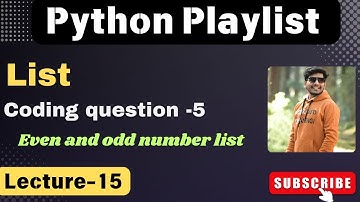 15.Find Even and odd number of List | python playlist