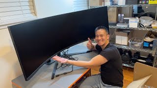 UNBOXING: Samsung 57" Odyssey Neo G9 Ultrawide Curved Monitor! Dual 4K 240Hz Quantum Mini-LED!