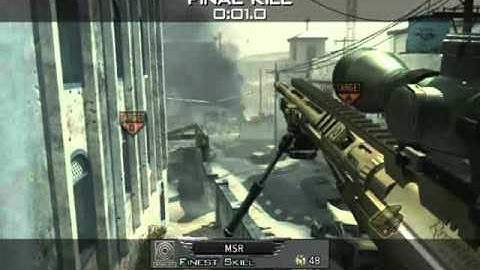 MW3 - Private match SnD Bakaara MsR Across the map No scope killcam