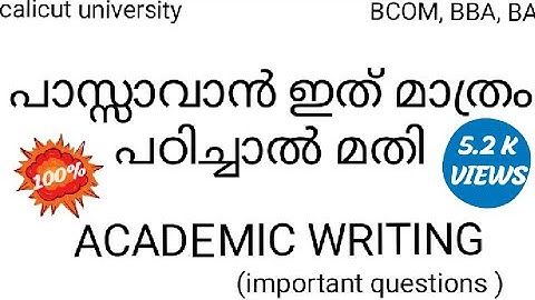 ACADEMIC WRITING/IMPORTANT QUESTIONS/BCOM,BBA,BA/2nd semester/calicut university