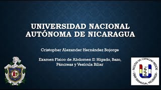 Examen físico de hígado, bazo, páncreas y vesícula biliar Examen físico de hígado, bazo, páncreas y vesícula biliar