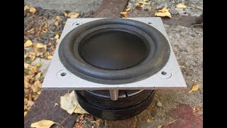 Работа 5' НЧ-динамика без корпуса и в закрытом ящике