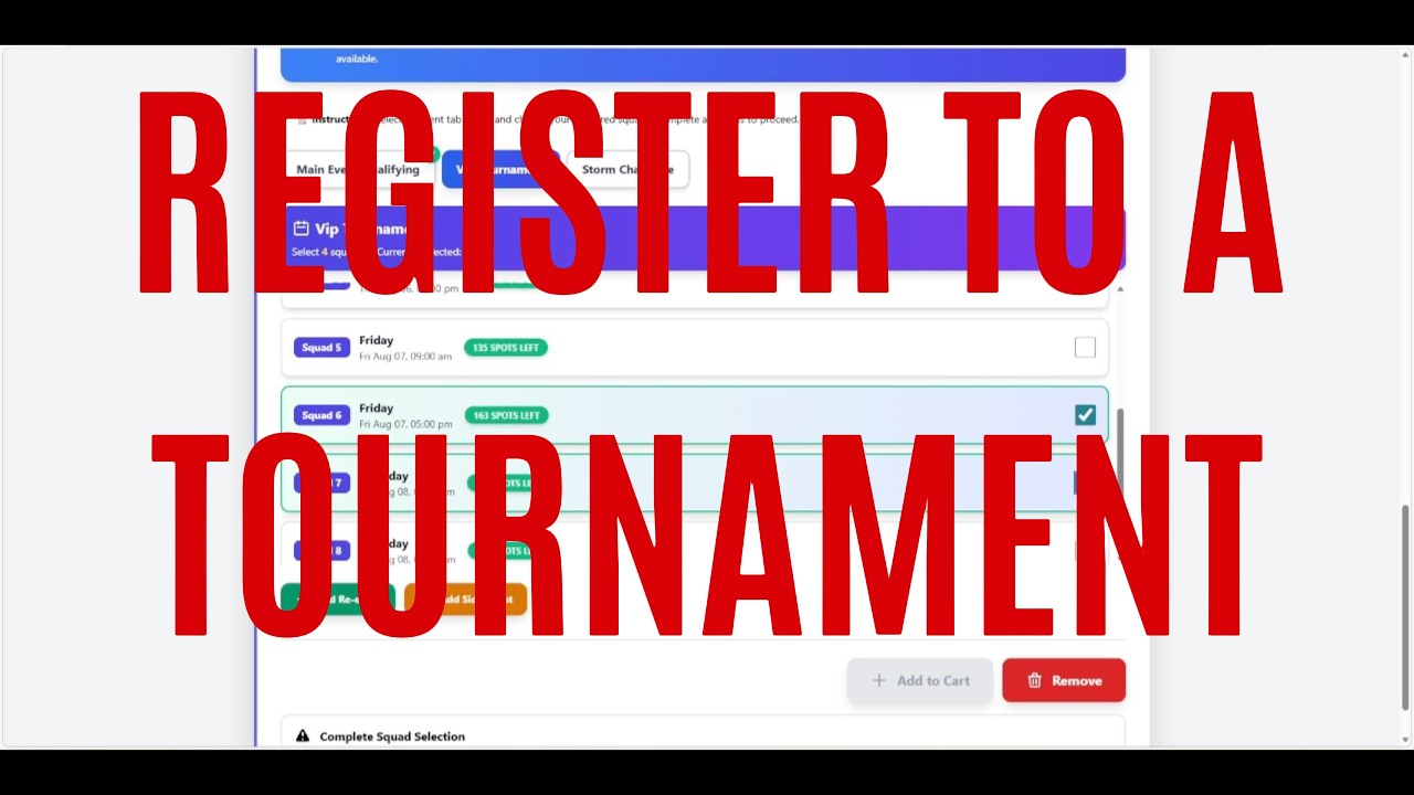 Program Password Tournament How to Log In and Register to a Tournament Tutorial - YouTube