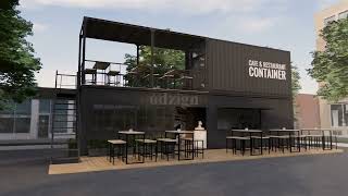 Container Cafe & Restaurant 3d Illustration