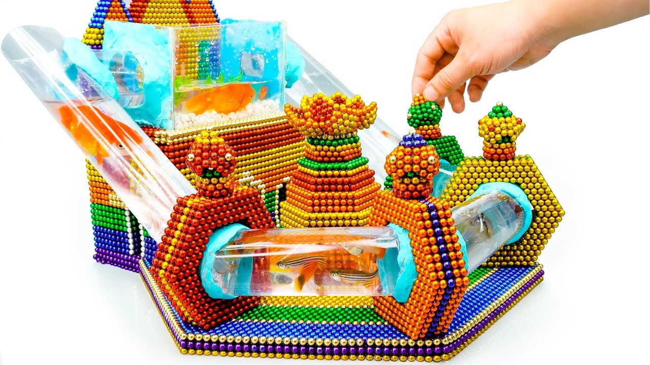 DIY - Build Mega Mansion Has Waterfall Pool For Goldfish, Hamster With Magnetic Balls (Satisfying) P. 