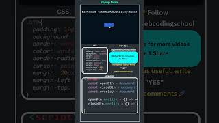 Popup Form Using HTML CSS & JavaScript