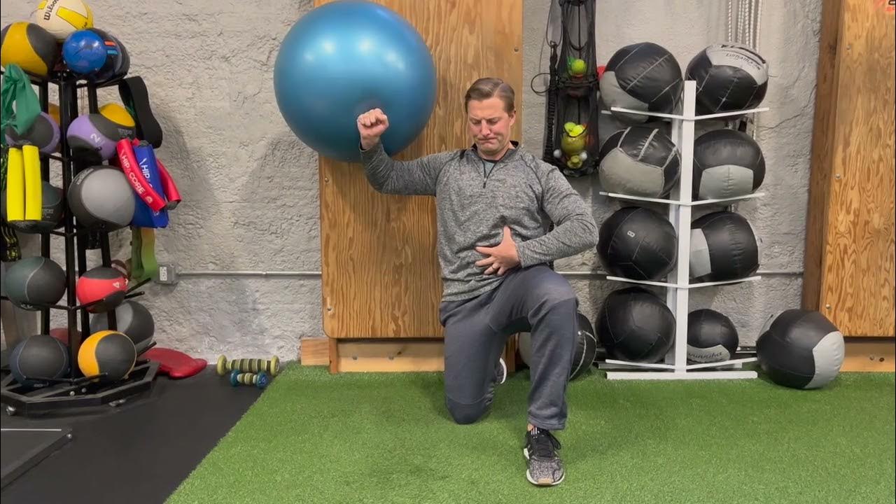Half Kneeling Physioball Isometric 1 Arm External Rotation Half External Rotation YouTube