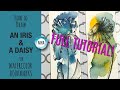 A FULL DRAWING TUTORIAL of a DAISY and an IRIS with a pen and ink technique for WATERCOLOR BOOKMARKS