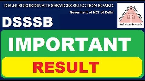 DSSSB Result Released | Subham Sen