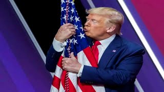 President Trump Hugs, Kisses To American Flag At Cpac Conference