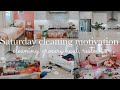 SATURDAY RESET- CLEANING, GROCERY HAUL &amp; RESTOCK || CLEANING MOTIVATION || HOME RESET