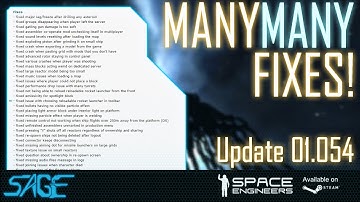 Space Engineers, Fixes Update (Update 01.054)