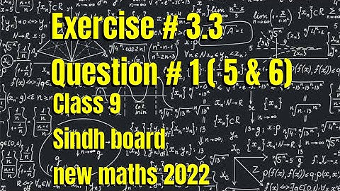 Exercise #3.3/Question # 1(5,6)/sindh board/class 9#newmathematicsbook
