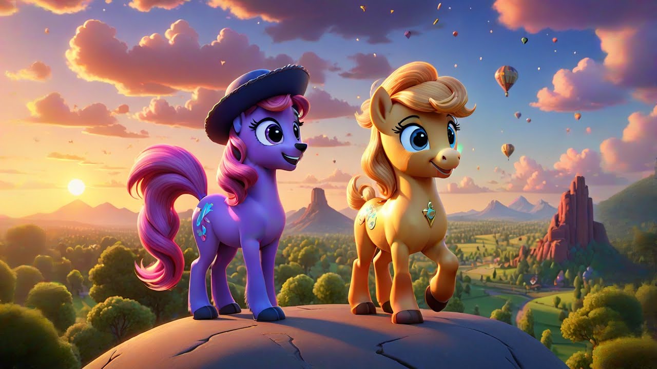 Three Magical Ponies Paint the Clouds | Fantasy Song for Kids | Nursery Rhymes & Learning Fun