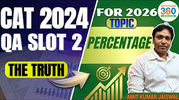 CAT 2024 QA SLOT 2 PYQ | Percentage | Detailed Solution & Shortcut | Aptitude360