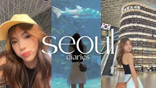 A Solo Trip in Seoul Vlog   starfield library, aquarium, chicken and beer mukbang  ✨