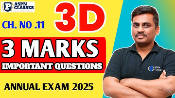 2nd PU MATHS 3D CHAPTER 3 MARKS IMPORTANT QUESTIONS 2025 || 3 DIMENSION GEOMETR 3MARKS QUESTIONS