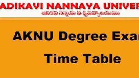 degree 3rd semester exam time table 2021 Adhikavi nannaya university