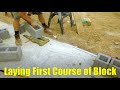Garage Build #20 - Laying the First Course of Block