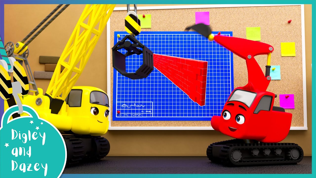 🧱 Another Brick In The Wall 🧱 🚧 🚜 | Digley and Dazey | Kids