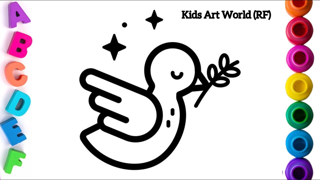 H||OW TO DRAW DOVE🕊,HEN🐔,MOUSE🐭| COLORING AND PAINTING FOR KDIS AND TODDLERS | Kids Art World(RF)