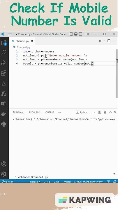 Validate Mobile Number Using Python #shorts - YouTube