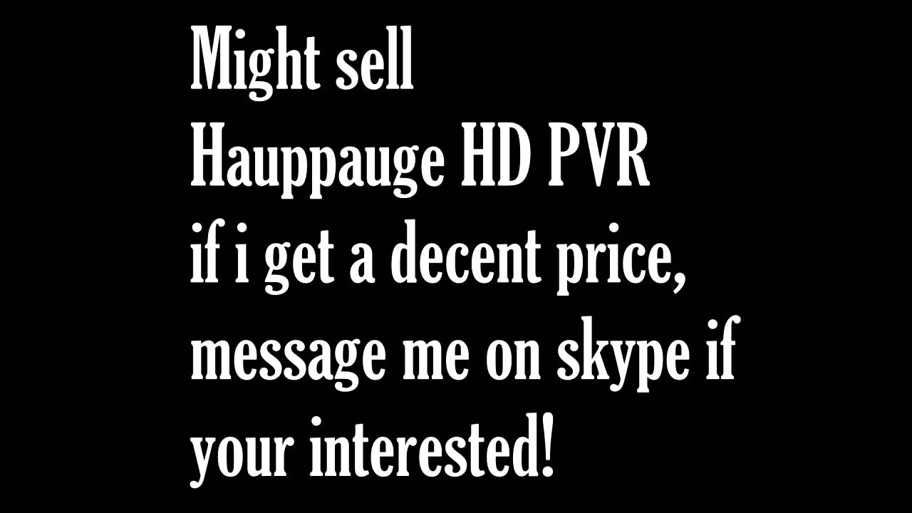Hauppauge HD PVR for sale YouTube