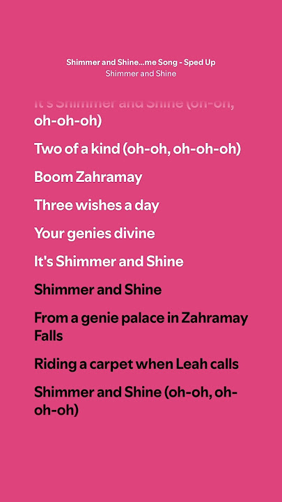 Shimmer and Shine Theme Song (Sped Up) - Shimmer and Shine (Lyrics)