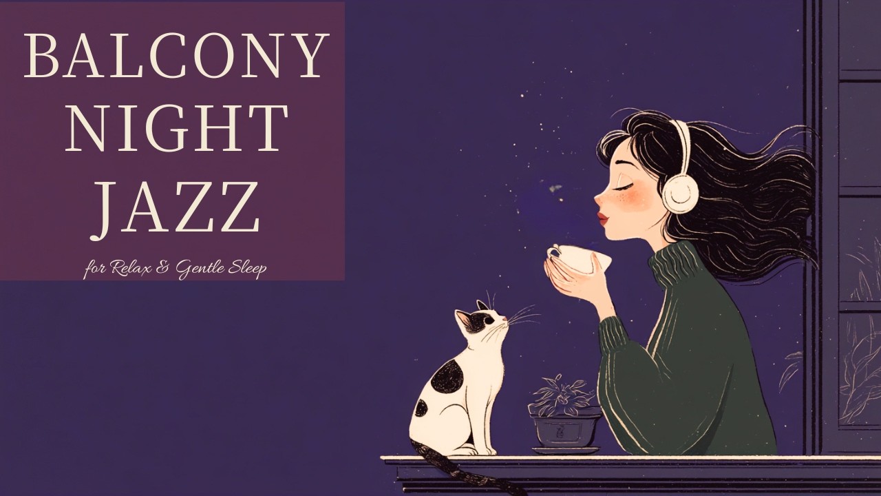 Balcony Night Jazz with Tea & Cat – 1940s Soft Swing