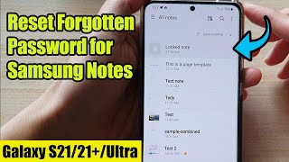 Galaxy S21/Ultra/Plus: How to Reset Forgotten Password for Samsung Notes screenshot 4