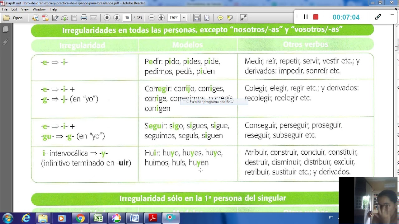 PRESENTE DO INDICATIVO ESPANHOL VERBOS IRREGULARES PARTE 3 YouTube