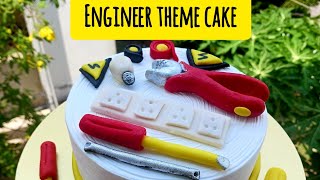 ENGINEER THEME CAKE 🎂 step by step fondant work 🎂 easy and beautiful cake design 🎂 #cakedecoration