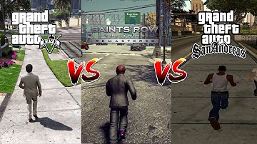 Gta v vs Saints row the third remastered vs Gta san andreas  - Physics and Details Comparison