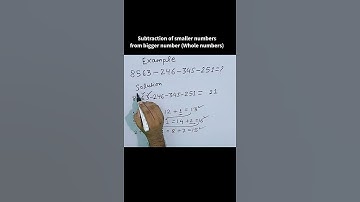 Subtraction of smaller numbers from bigger number (Whole numbers)